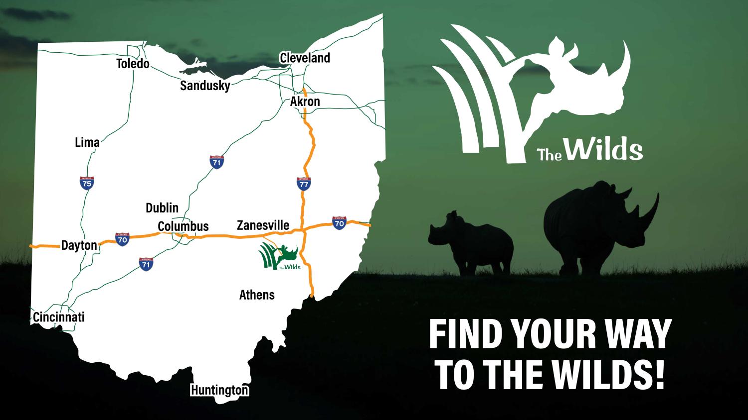 Graphic of The Wilds' location