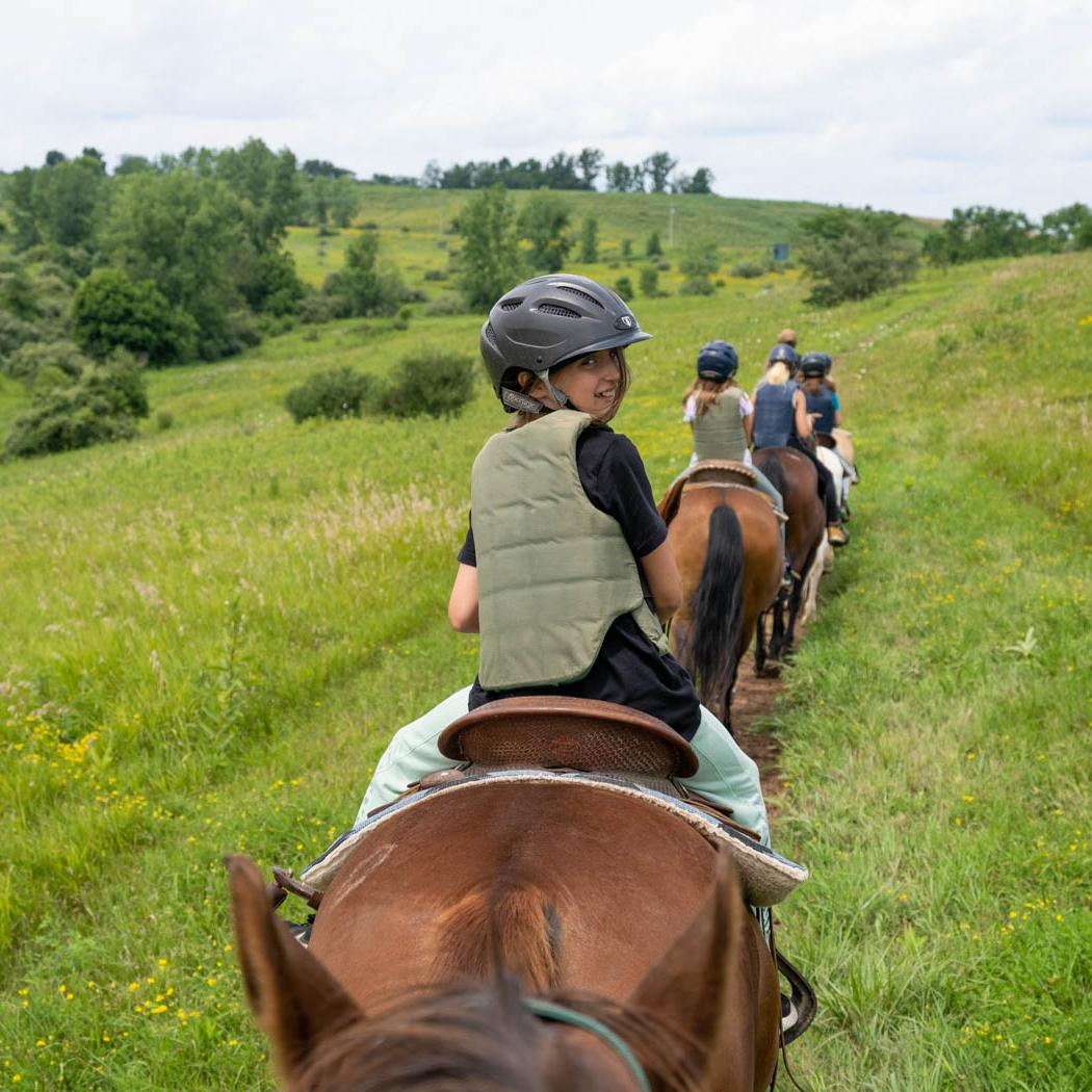 children on horseback