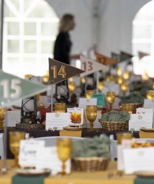 table settings with a fall theme